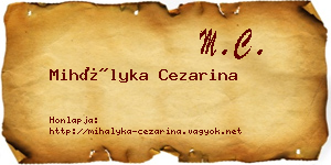 Mihályka Cezarina névjegykártya